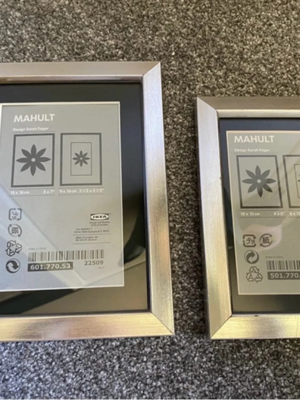 Ikea Silver Picture Frame - Metallic Silver Home Accent (Set of 2)